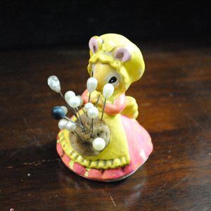 Vintage Lorrie Design by Josef Colonial Lady Mouse Pin Cushion